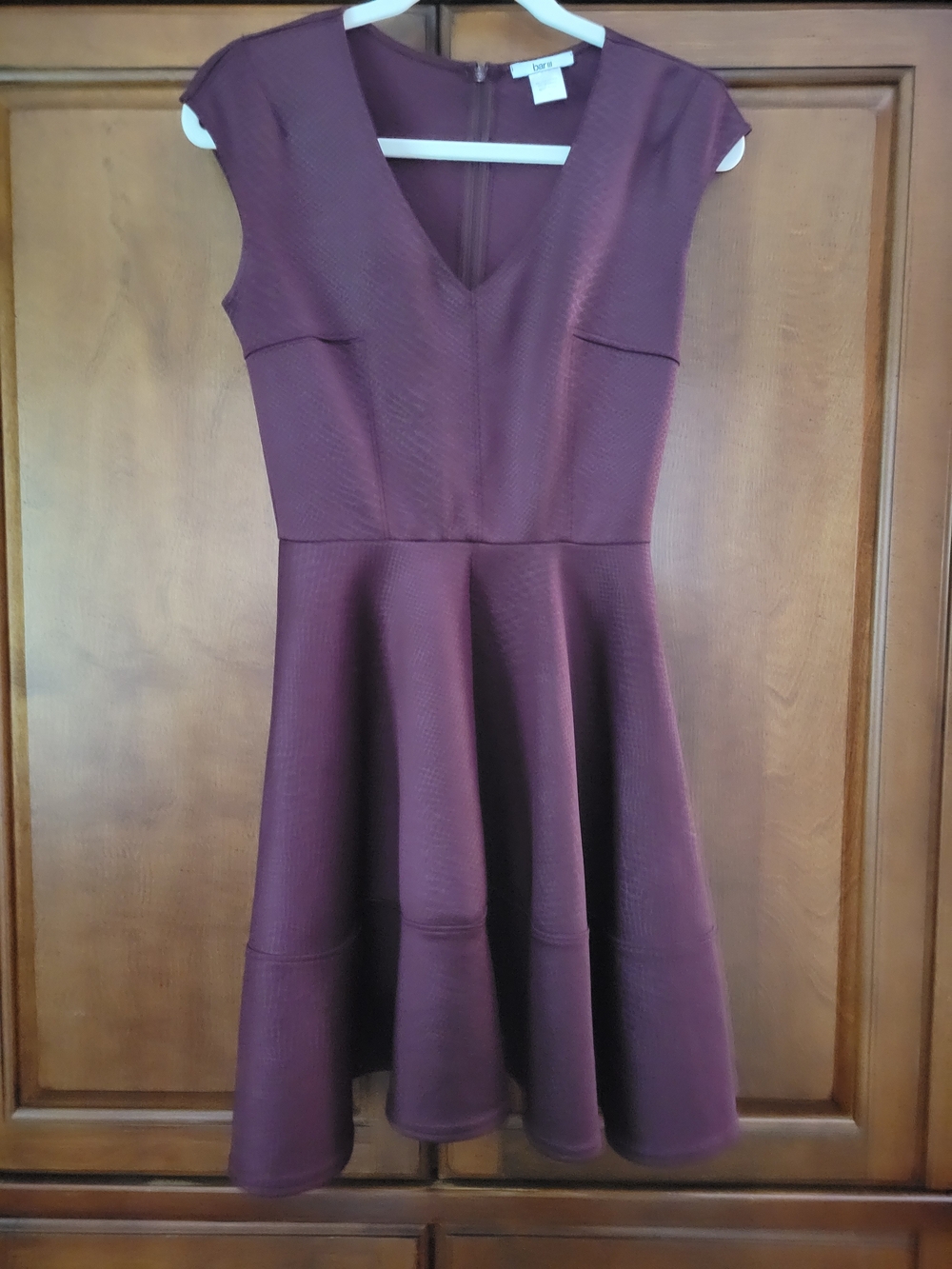Bar III Burgundy Fit-and-Flare Midi Dress